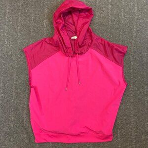 Avia Womens Pink Hooded Sleeveless Pullover Top Large 12-14 Activewear Shirt